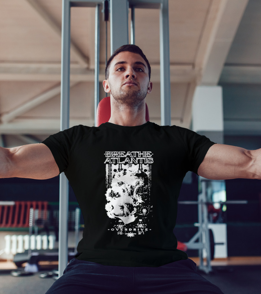 Breathe Atlantis Overdrive White Text And Skull T-Shirt