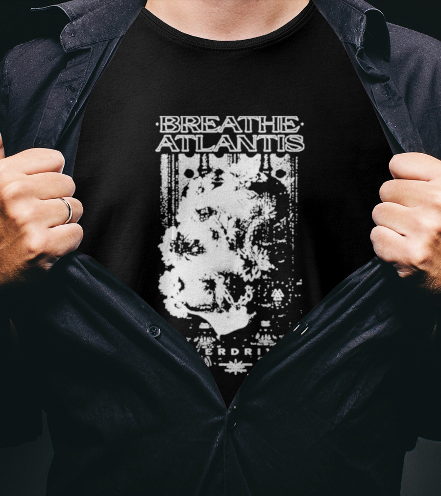 Breathe Atlantis Overdrive White Text And Skull T-Shirt