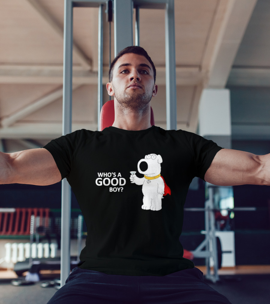 Brian Griffin Who's A Good Boy Family Guy Red Cape Martini T-Shirt