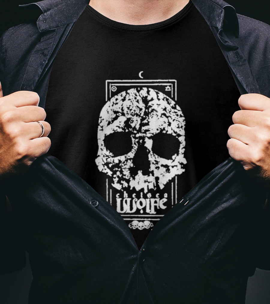 Chelsea Wolfe Skull Moon Phases Skeleton Flower T-Shirt
