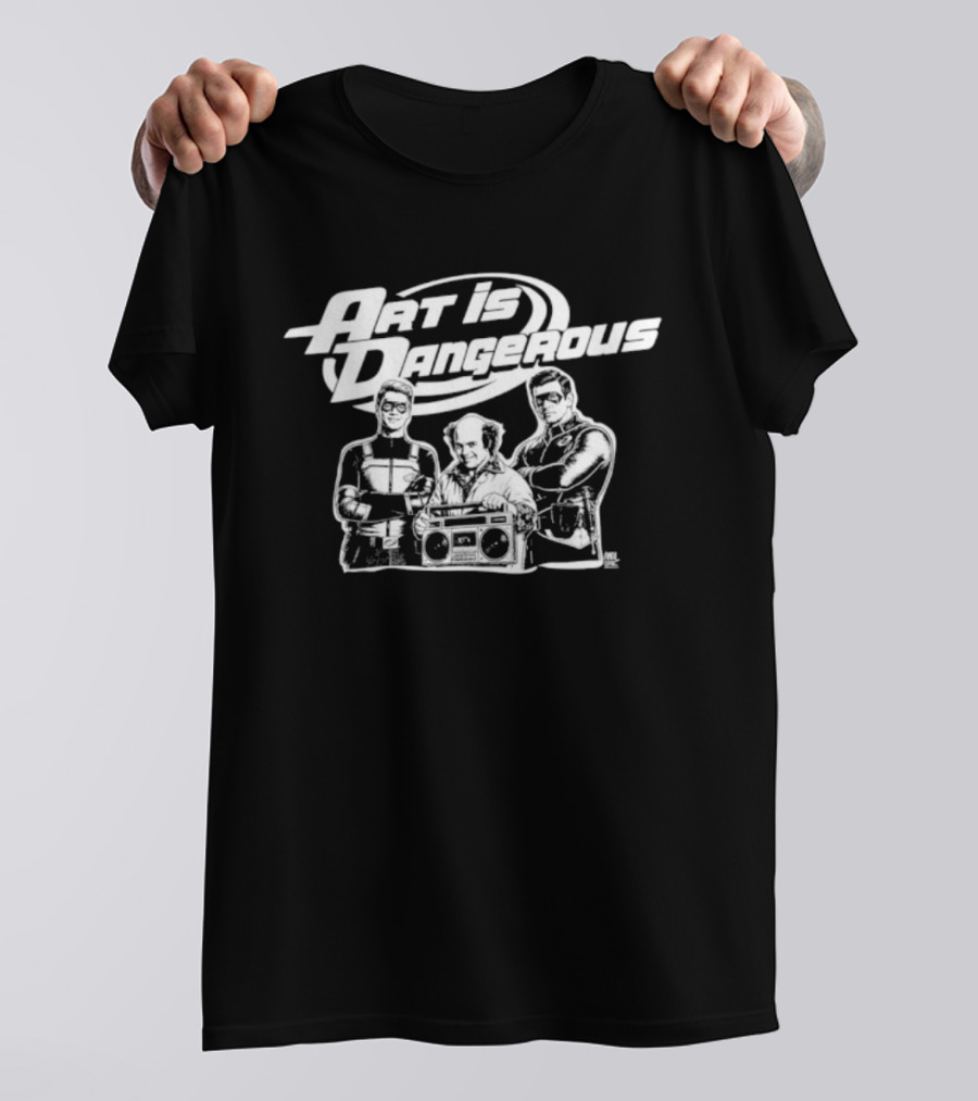 Art Is Dangerous Danny DeVito It's Always Sunny In Philadelphia Cast Boombox T-Shirt
