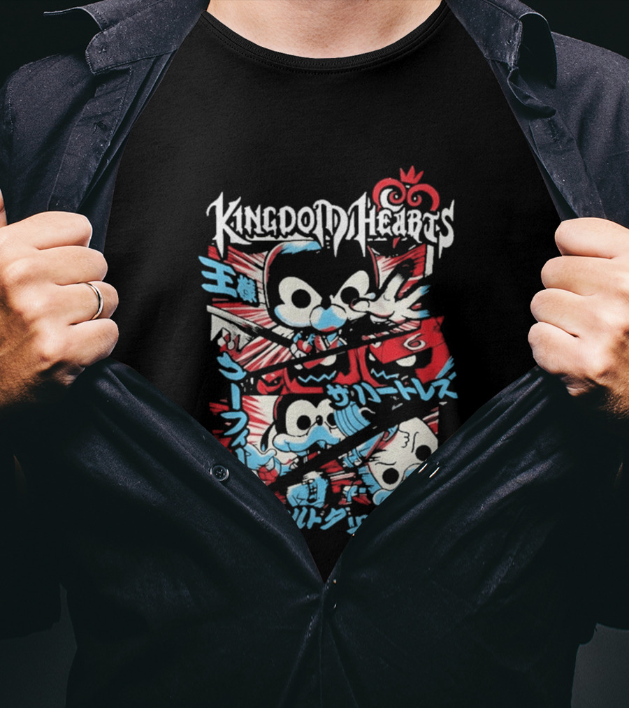 Kingdom Hearts Comic Pop Japanese Katakana Characters T-Shirt