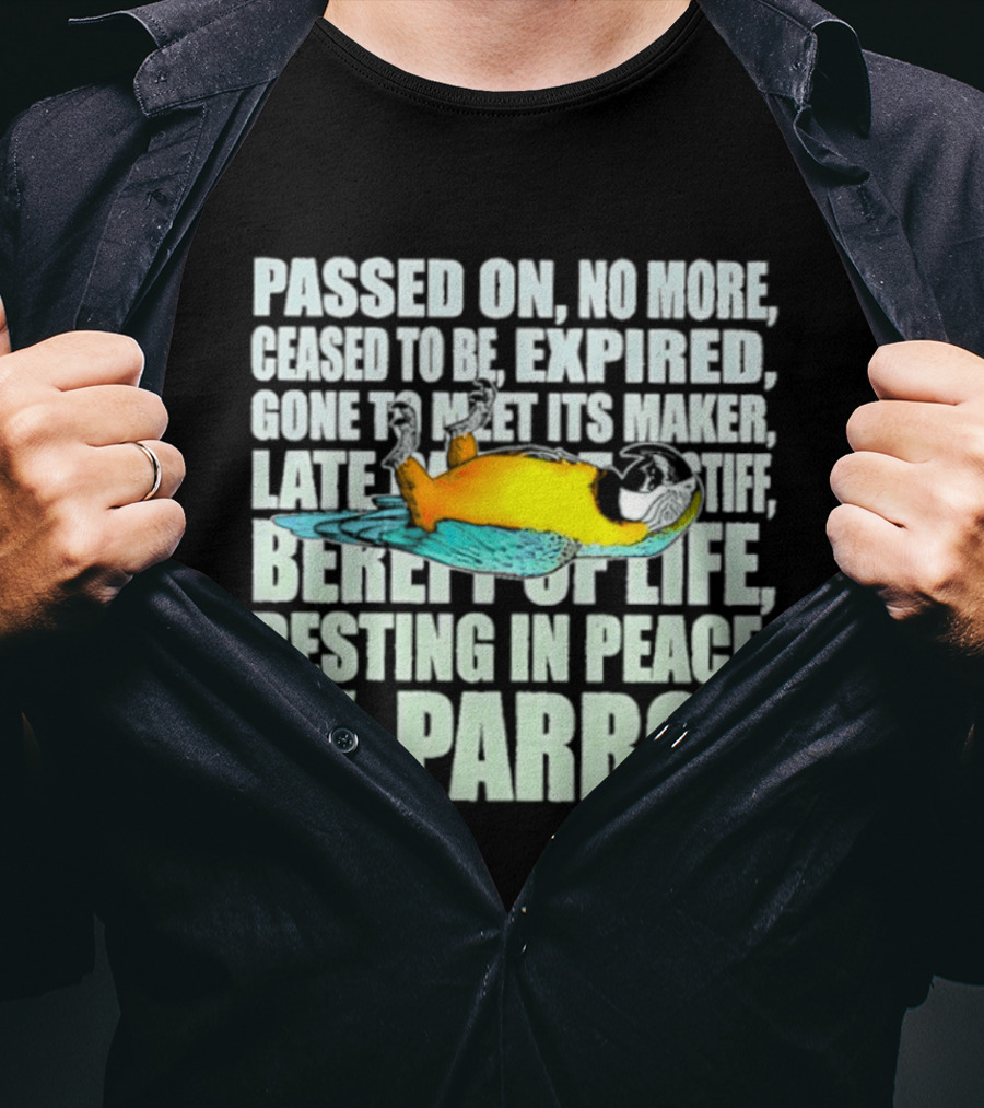 Monty Python Passed On No More Ceased To Be Expired Ex Parrot Sketch T-Shirt
