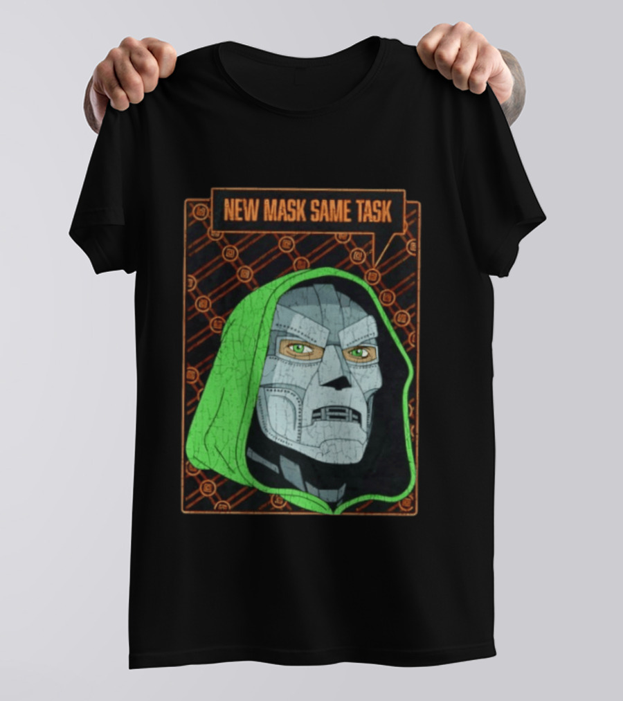 New Mask Same Task Doctor Doom Marvel Villain Green Hood Comic Book Hero T-Shirt