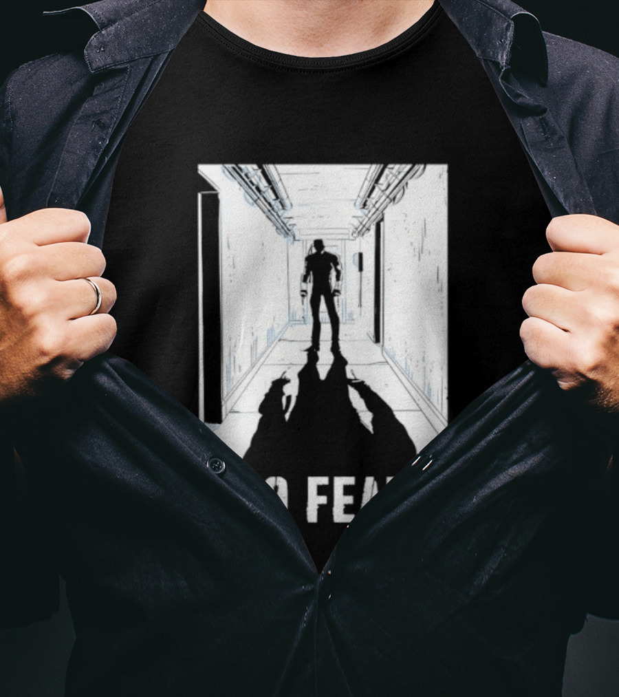No Fear Courage Motivation Silhouette In Corridor T-Shirt