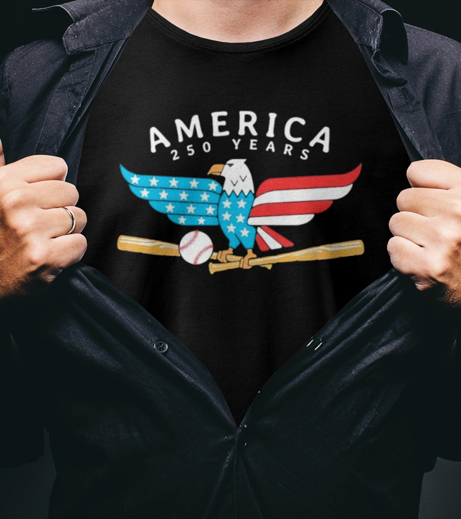 Schaumburg Boomers Independence Day America 250 Years Eagle Baseball Celebration T-Shirt