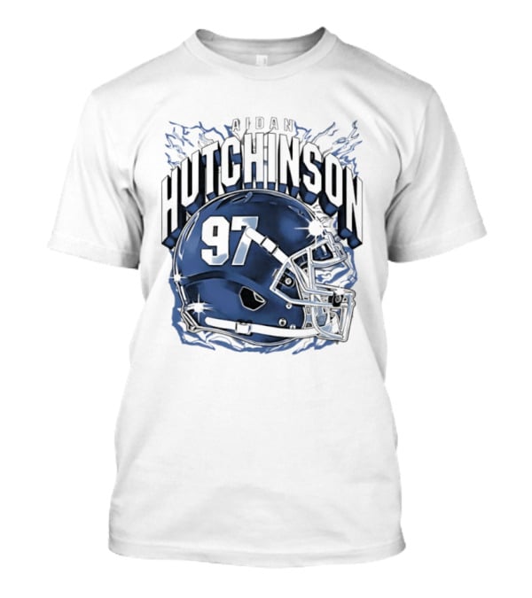 Aidan Hutchinson 97 Detroit Lions Football Helmet T-Shirt