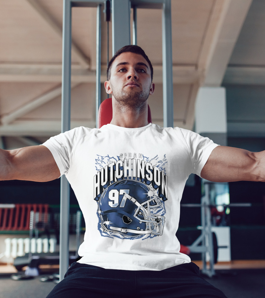 Aidan Hutchinson 97 Detroit Lions Football Helmet T-Shirt