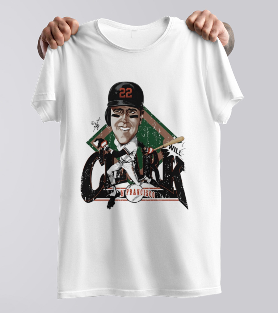 Will Clark San Francisco Giants 22 Bruce Stark Caricature T-Shirt