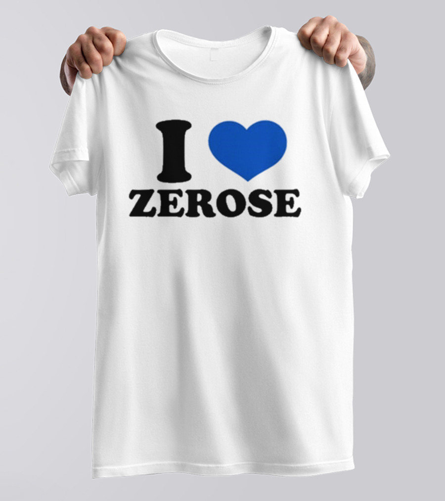 I Love Zerose Heart Blue T-Shirt