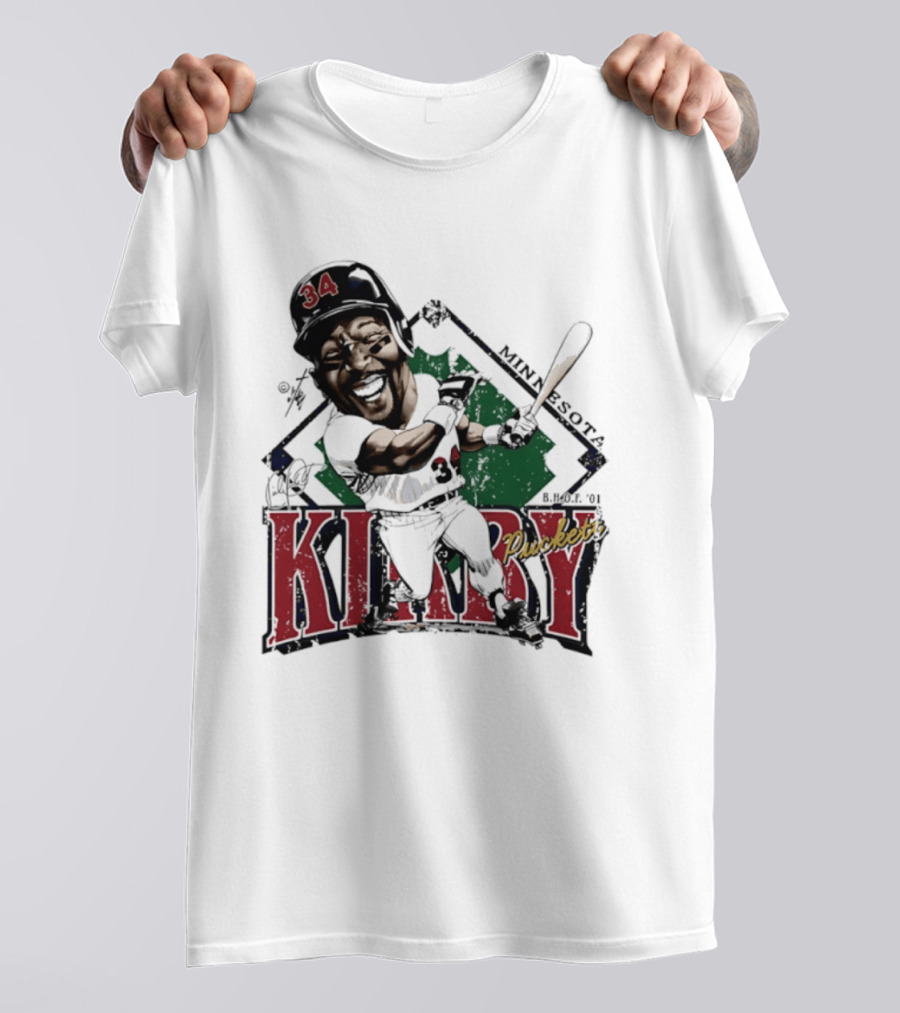 Kirby Puckett Minnesota Twins Bruce Stark Caricature Vintage Sports T-Shirt