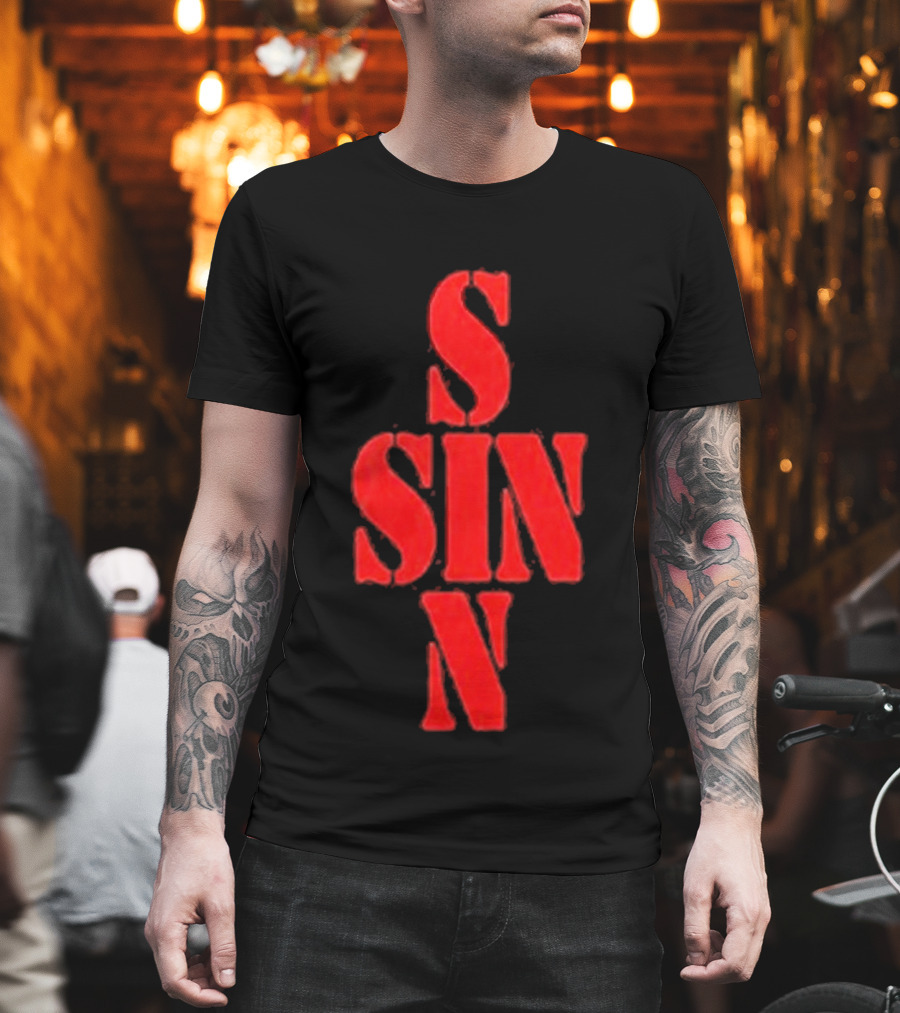 21 Savage NYC SINN Red Sin Cross T-Shirt