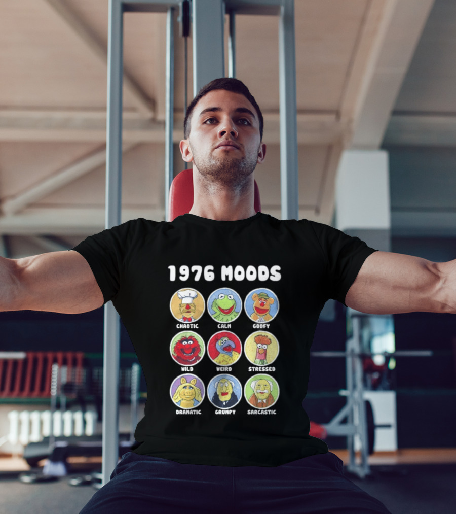 1976 Moods The Muppets Kermit Miss Piggy Animal Fozzie Beaker Swedish Chef Bunsen Honeydew Sam Eagle Statler Waldorf T-Shirt