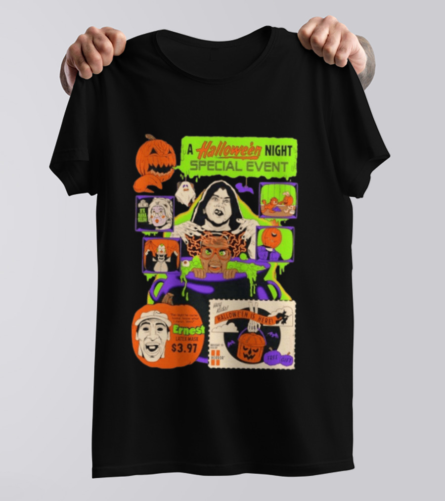 Halloween Special Event Ernest Latex Mask $3.97 Includes Free Gift Spooky Night T-Shirt