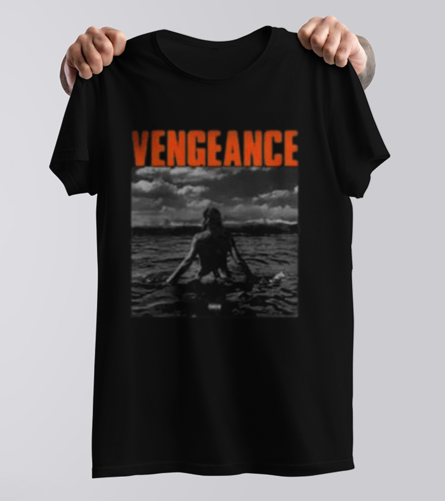 Vengeance Black And White Ocean Scene T-Shirt