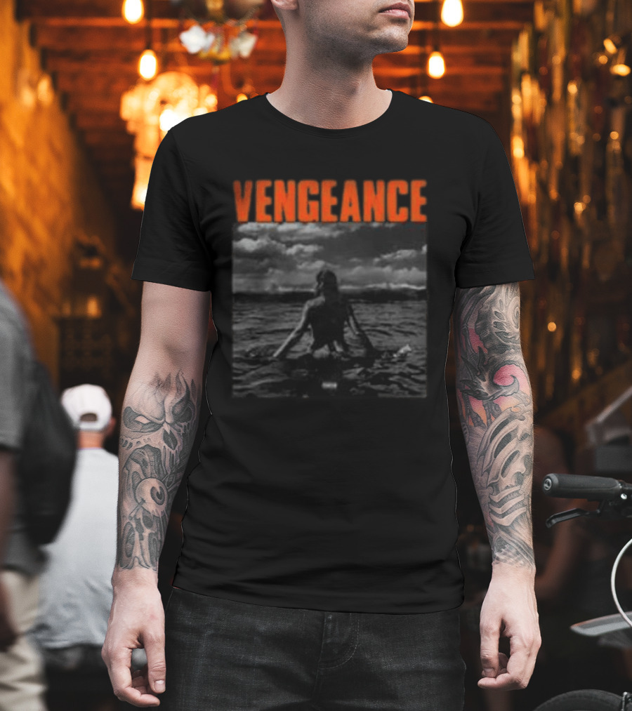 Vengeance Black And White Ocean Scene T-Shirt