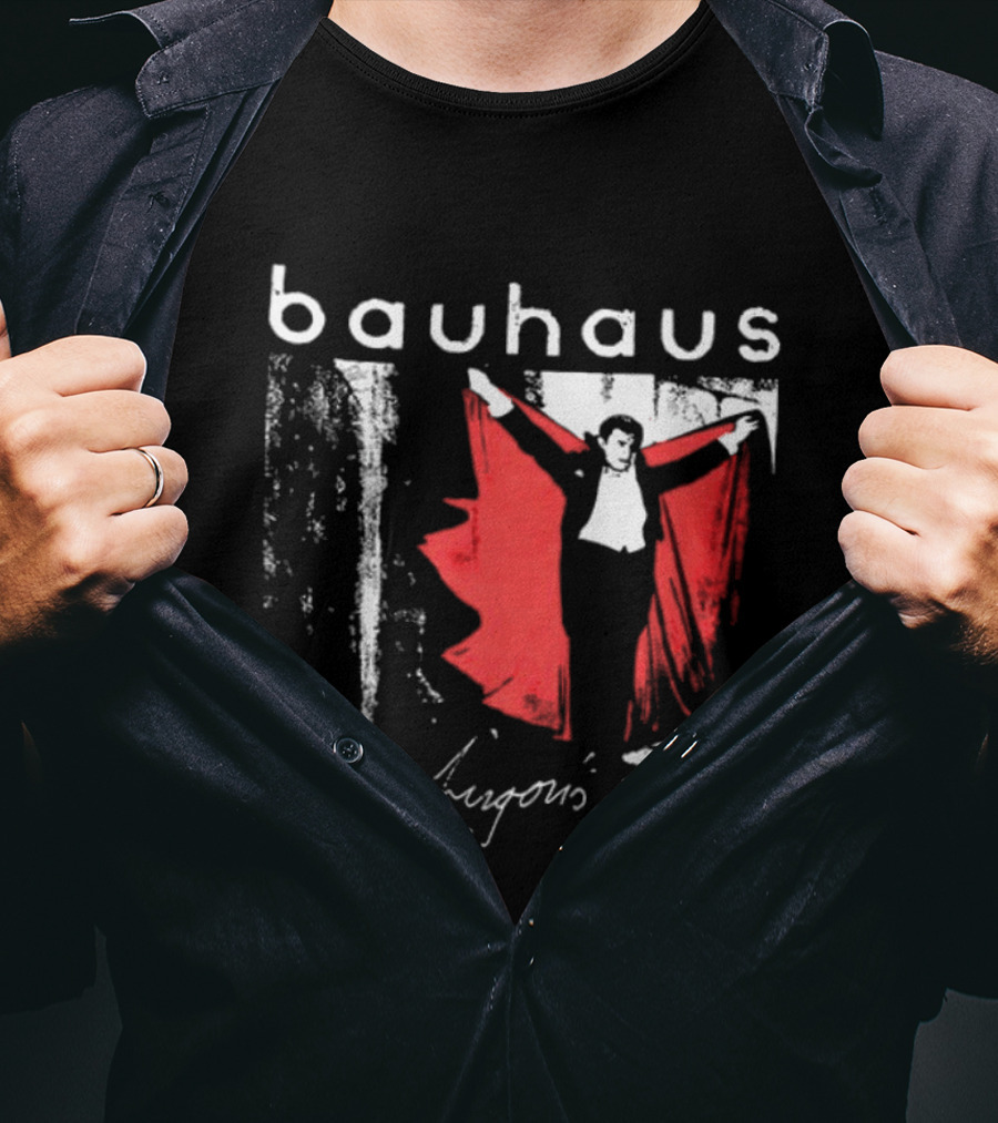 Bauhaus Bela Lugosi's Dead Handwritten Lyrics Red Cape T-Shirt