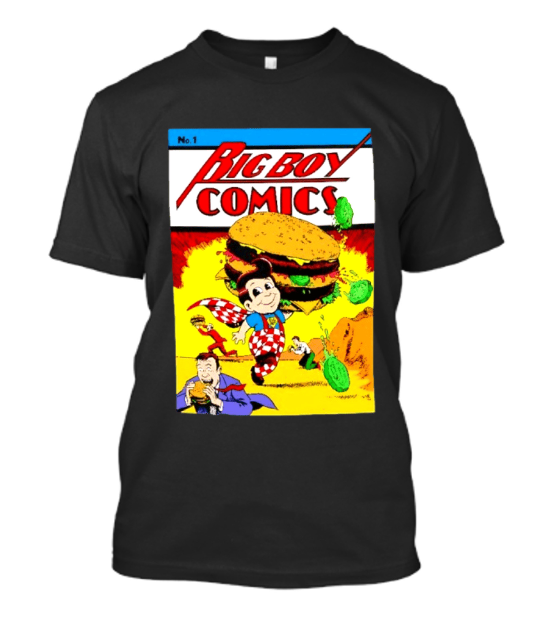 Big Boy Comics No 1 Hamburger Adventure Retro Comic Cover T-Shirt