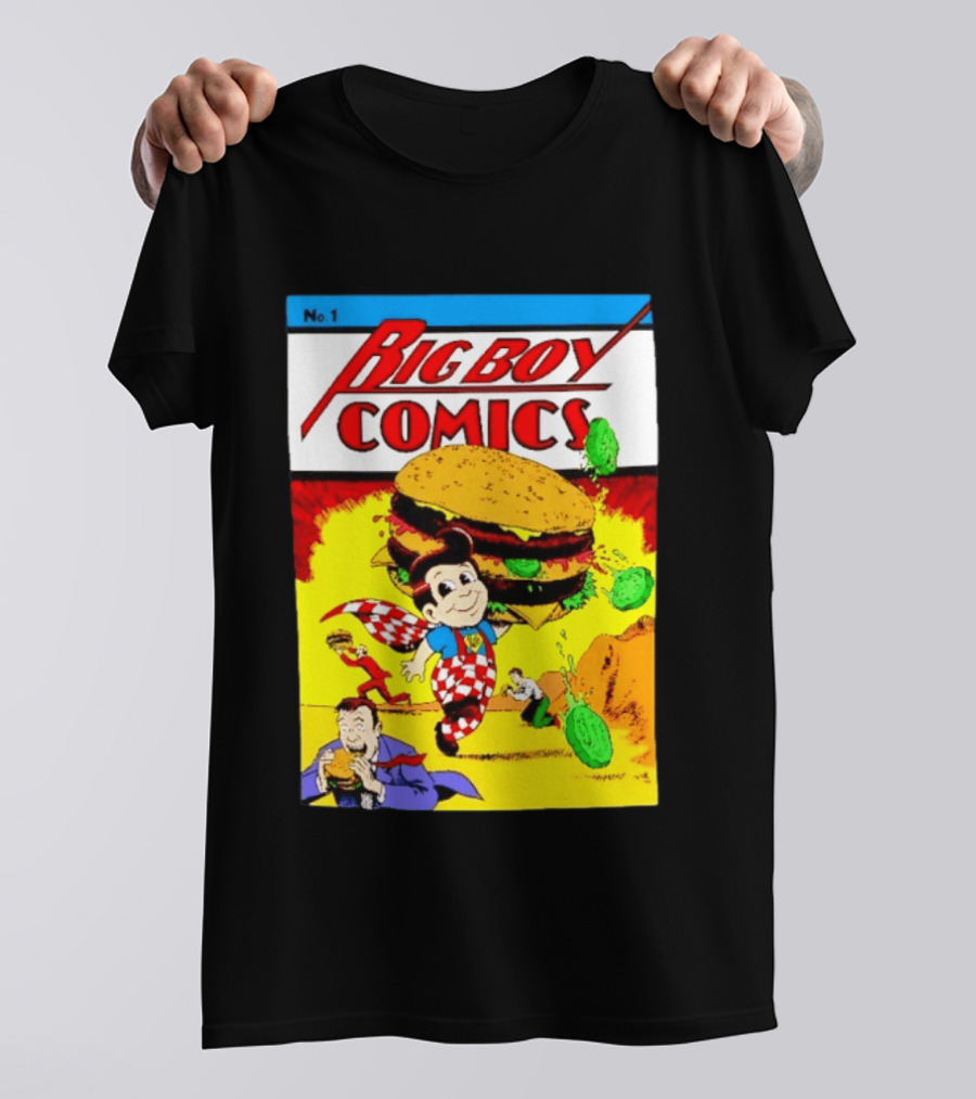 Big Boy Comics No 1 Hamburger Adventure Retro Comic Cover T-Shirt