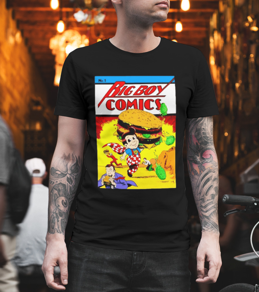 Big Boy Comics No 1 Hamburger Adventure Retro Comic Cover T-Shirt