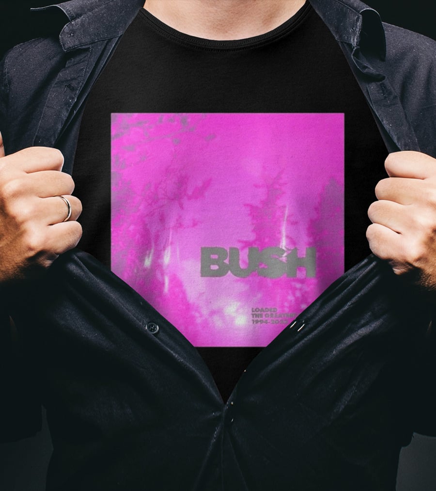 Bush Loaded The Greatest Hits 1994 2023 Pink Album Cover T-Shirt