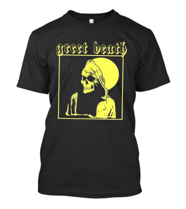 Greet Death Grim Reaper Band Alternative Rock Skeleton Halo T-Shirt