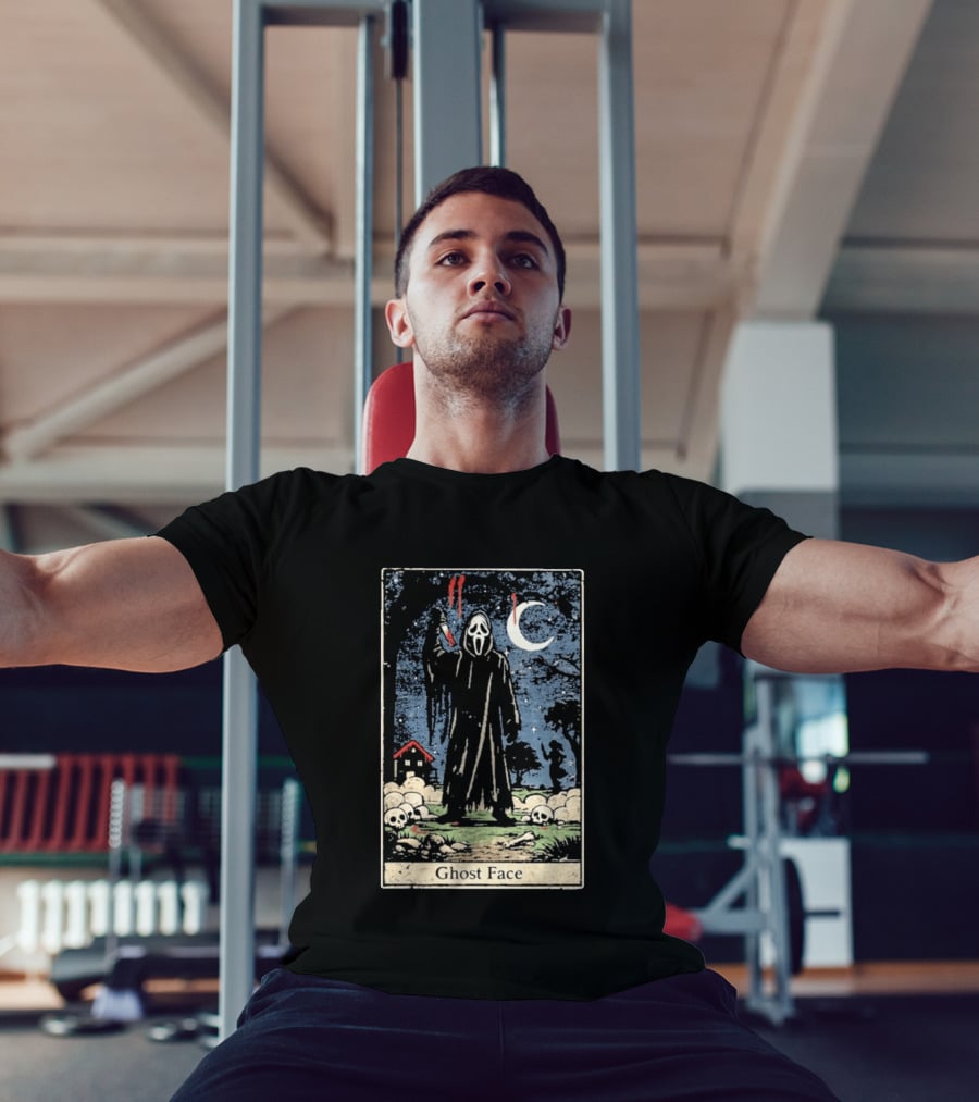 Ghost Face Scream Changes Tarot Card Crossover Halloween Horror Villain T-Shirt