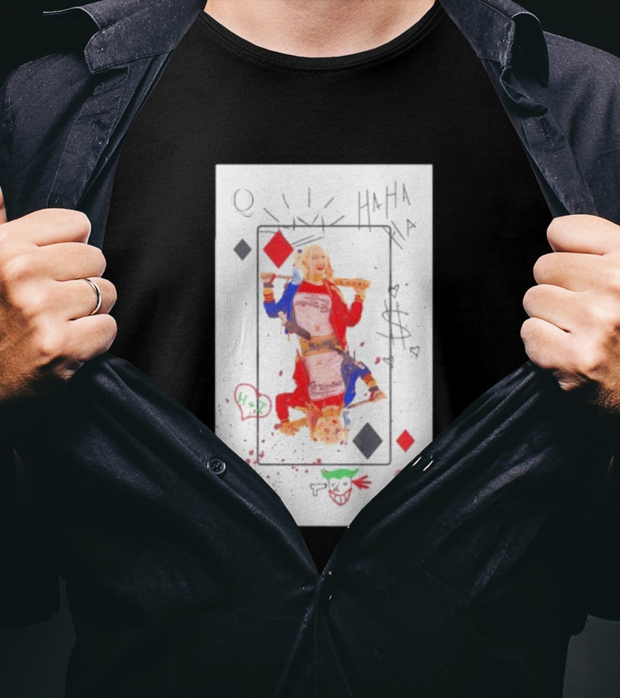 Harley Quinn Playing Card Queen HAHA DC Comics Joker T-Shirt