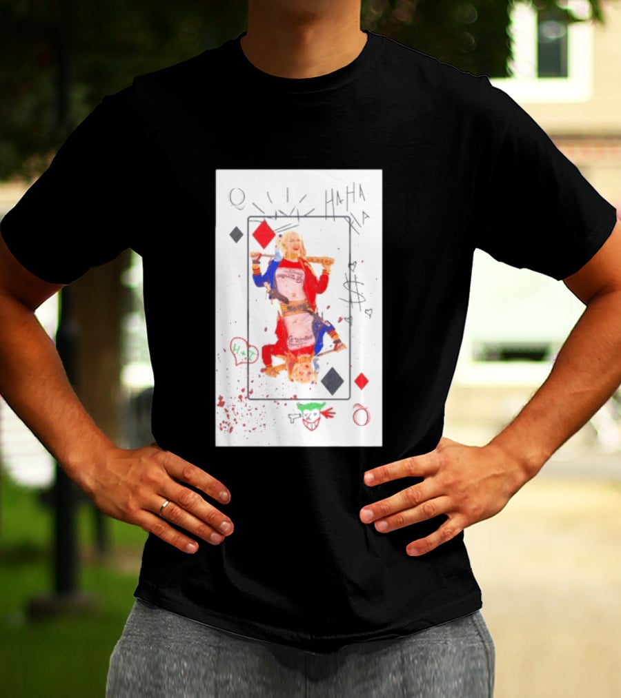 Harley Quinn Playing Card Queen HAHA DC Comics Joker T-Shirt
