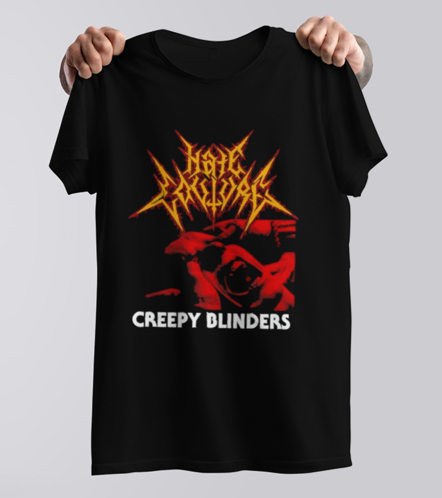 Hate Couture Creepy Blinders Blood Metal T-Shirt