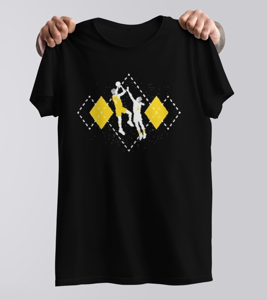 Hivemind Argyle Basketball Jump Shot Players With Yellow Diamond T-Shirt
