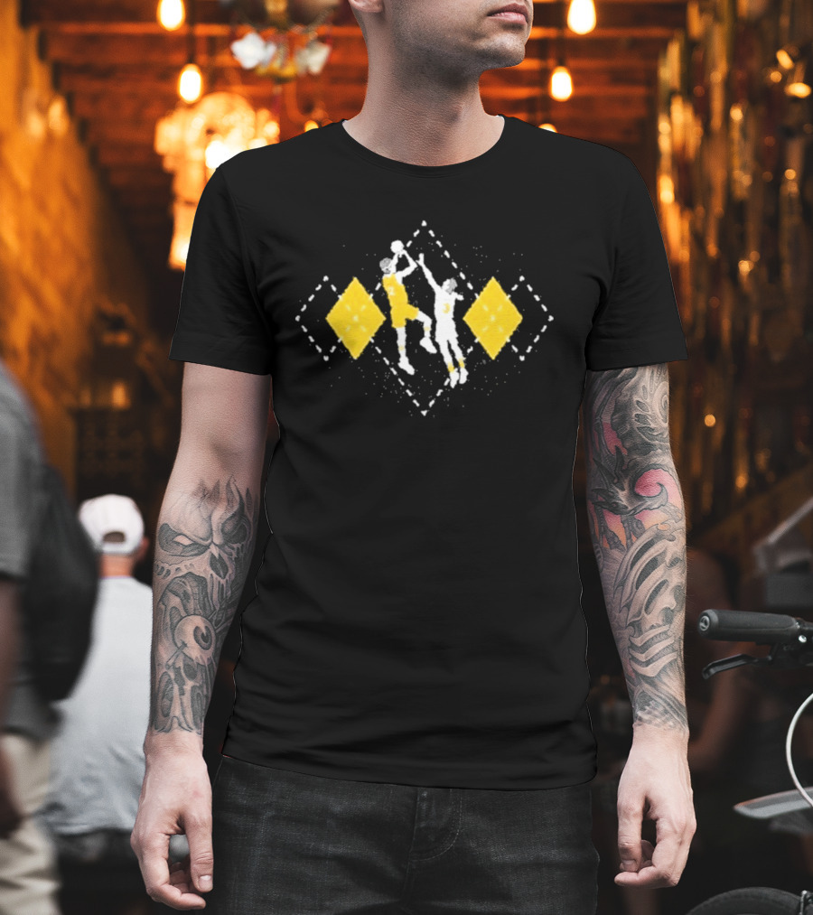 Hivemind Argyle Basketball Jump Shot Players With Yellow Diamond T-Shirt