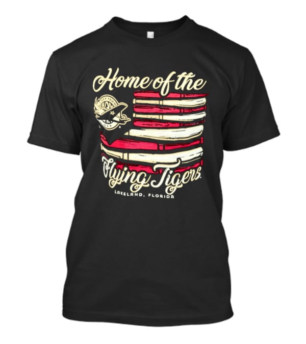 Home Of The Flying Tigers Lakeland Florida Baseball Flag T-Shirt