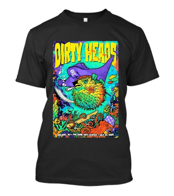 Dirty Heads Holmdel NJ July 23 2026 PNC Bank Arts Center Pirate Theme Ocean Creatures T-Shirt