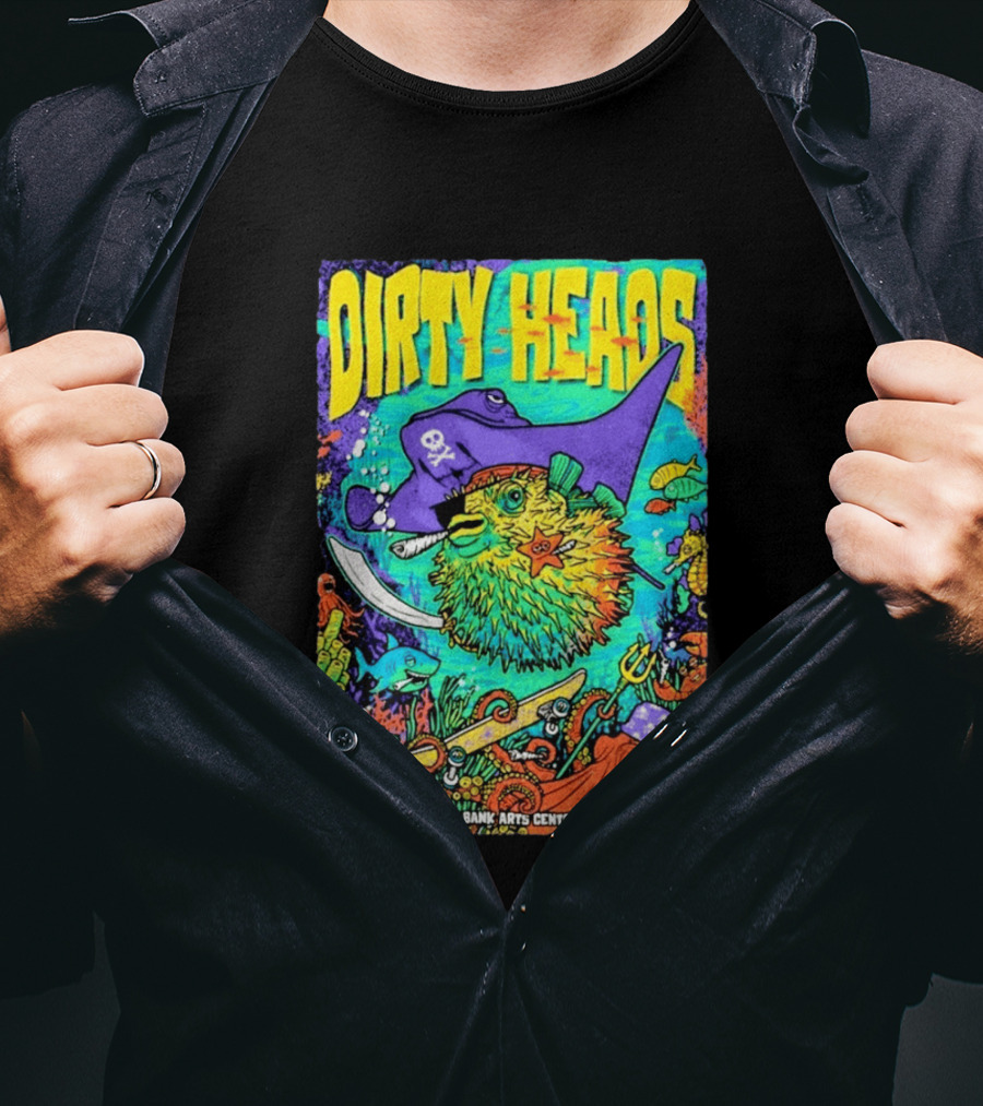 Dirty Heads Holmdel NJ July 23 2026 PNC Bank Arts Center Pirate Theme Ocean Creatures T-Shirt