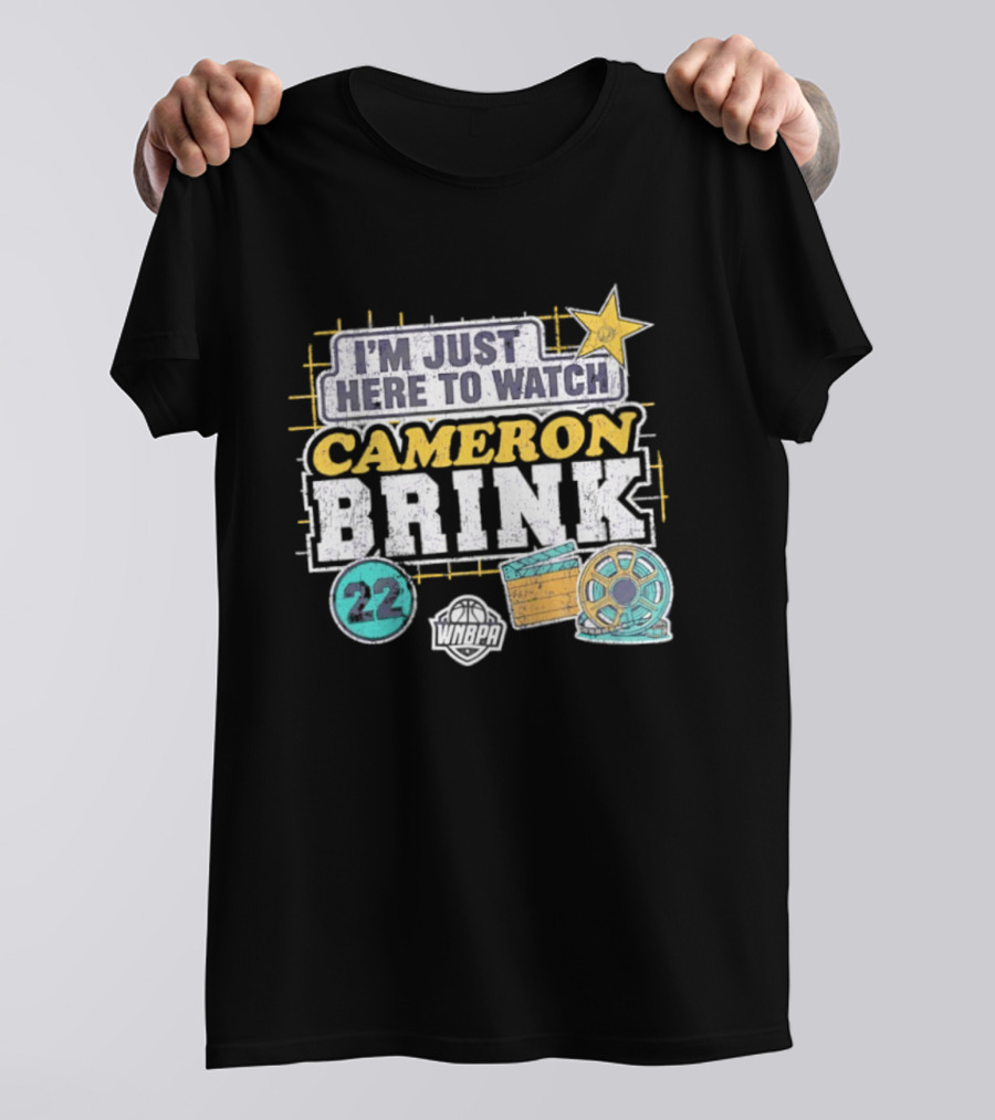 I'm Just Here To Cameron Brink 22 Los Angeles Sparks WNBA Movie Reel Basketball Star T-Shirt
