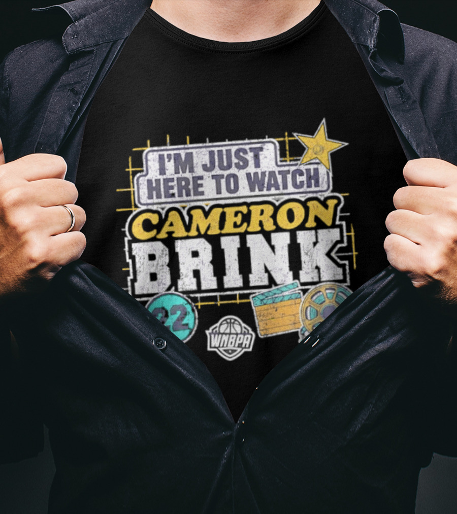 I'm Just Here To Cameron Brink 22 Los Angeles Sparks WNBA Movie Reel Basketball Star T-Shirt