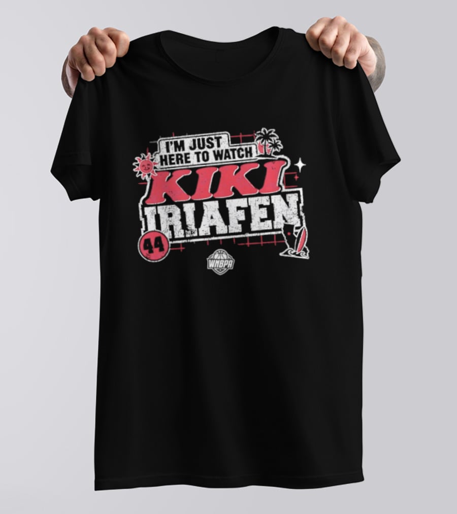 I'm Just Here To Kiki Iriafen 44 Washington Mystics WNBA Tropical Theme Basketball Fan T-Shirt
