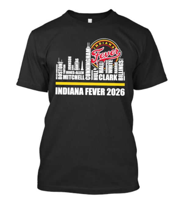Indiana Fever 2026 Roster Skyline WNBA T-Shirt