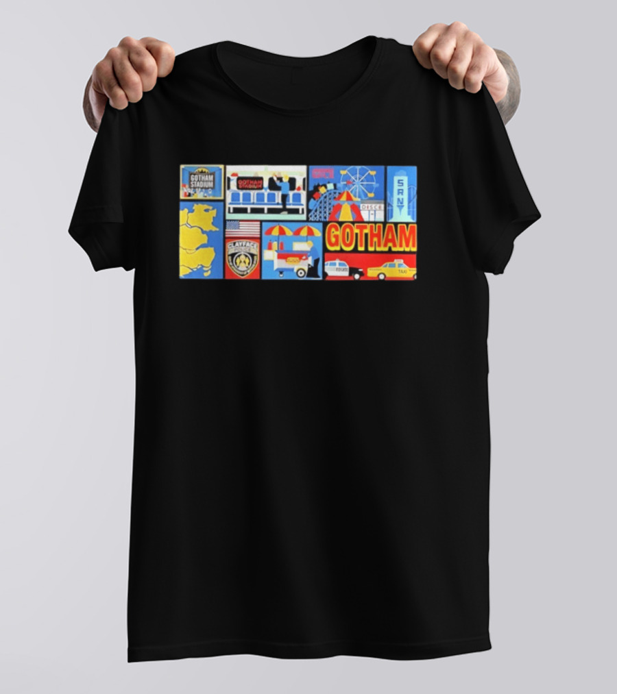 Gotham Stadium Clayface Gotham City Amusement Park Taxi T-Shirt