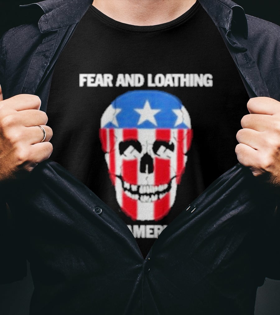Fear And Loathing In America Skull Stars Stripes T-Shirt