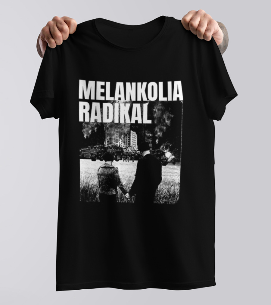 Melankolia Radikal Maukah Kau Berdiri Bersama Melawan Malam Malam YG 2 Sided Urban Streetwear Aesthetic T-Shirt