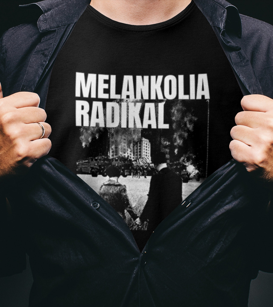 Melankolia Radikal Maukah Kau Berdiri Bersama Melawan Malam Malam YG 2 Sided Urban Streetwear Aesthetic T-Shirt