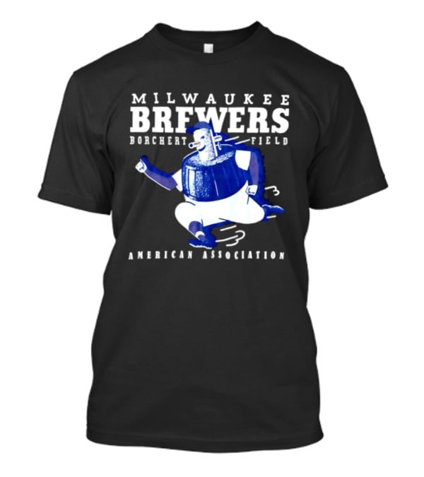 Milwaukee Brewers Borchert Field American Association Retro Baseball T-Shirt
