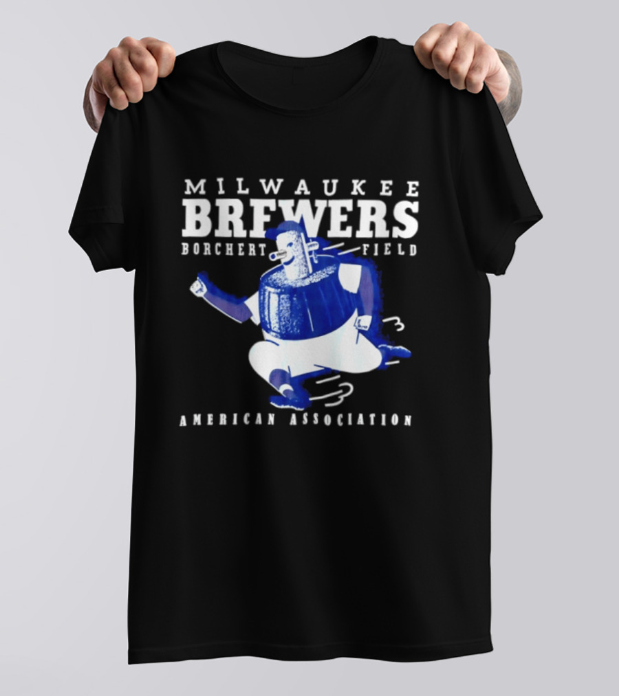 Milwaukee Brewers Borchert Field American Association Retro Baseball T-Shirt