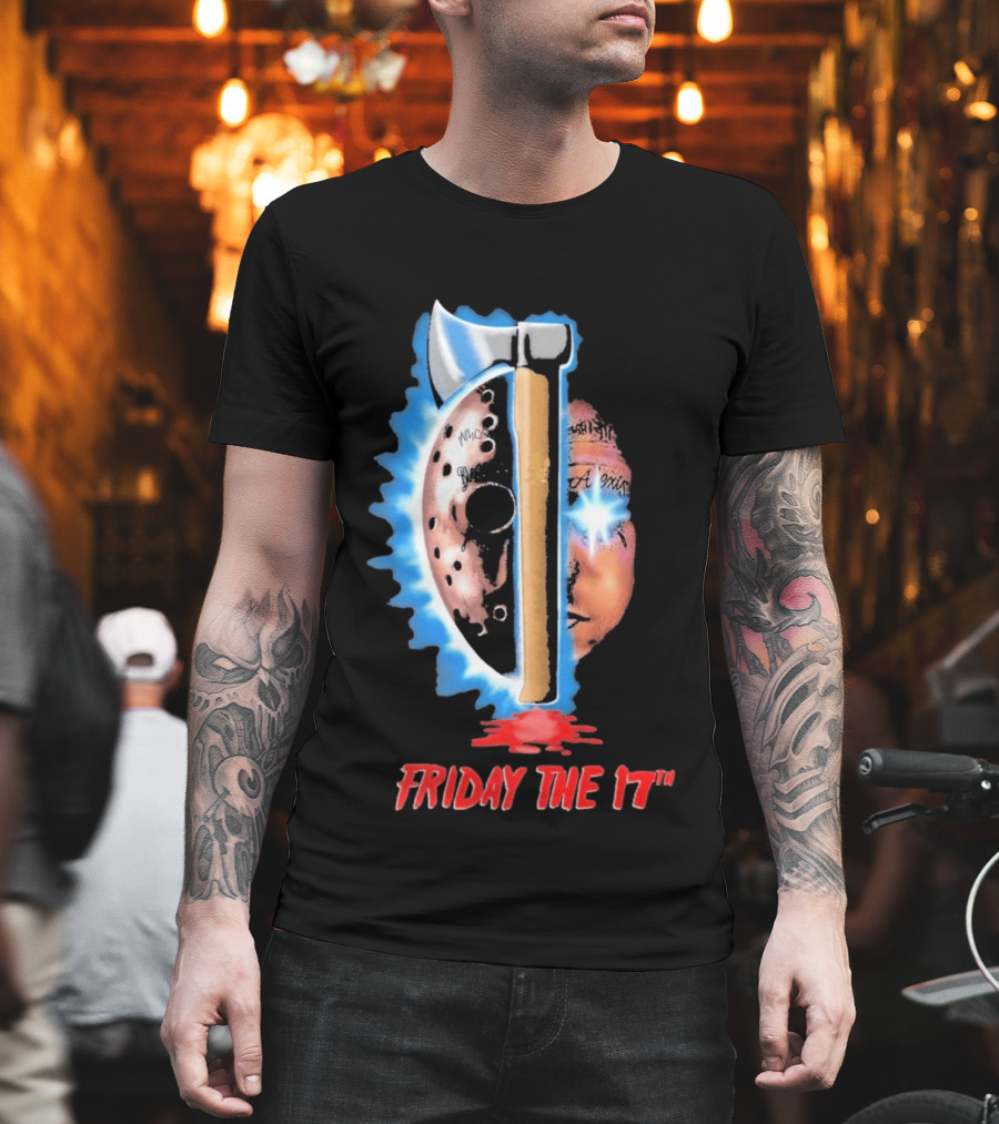 Ouija Macc Friday The 17th Part VII Axe Horror Mask T-Shirt