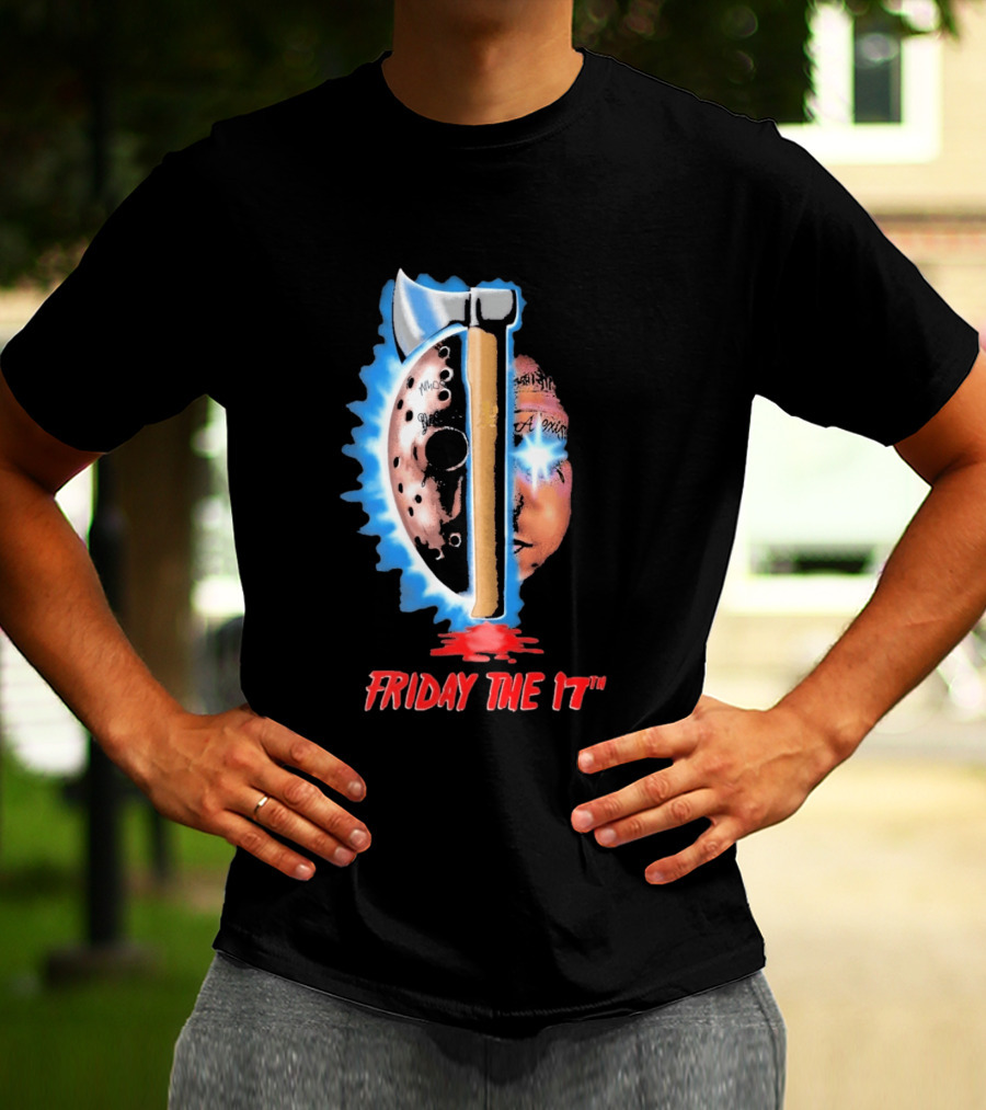 Ouija Macc Friday The 17th Part VII Axe Horror Mask T-Shirt
