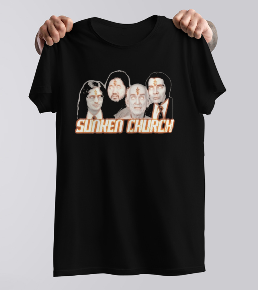 Ouija Macc Sunken Church With Four Figures And Symbol On Foreheads T-Shirt