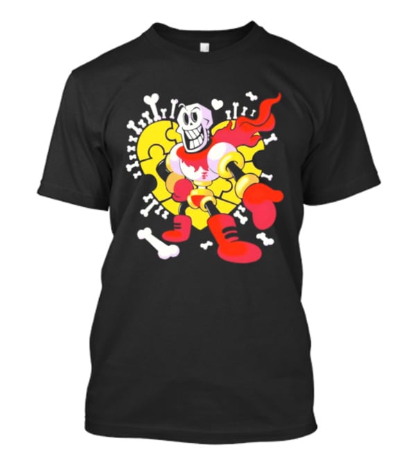 Papyrus Bonetrousle 10th Anniversary Undertale Puzzle Heart Skeleton T-Shirt