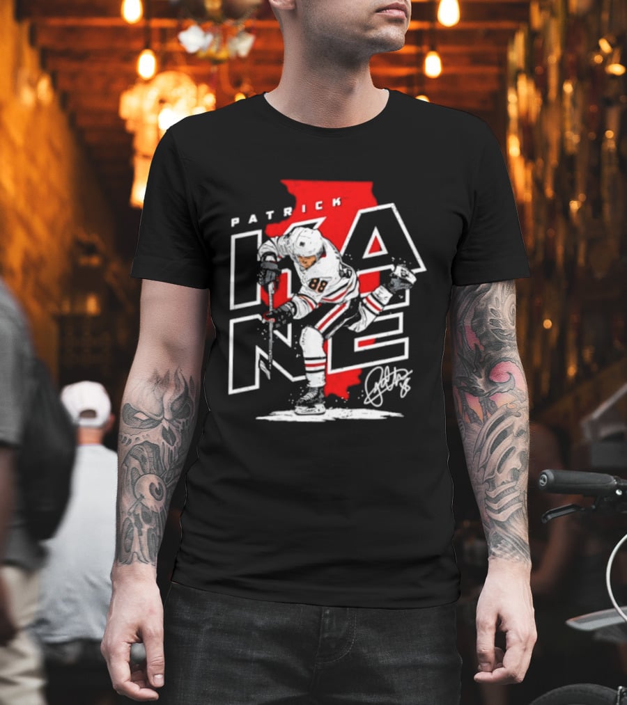 Patrick Kane 88 Chicago Blackhawks Illinois Hockey Player Signature T-Shirt